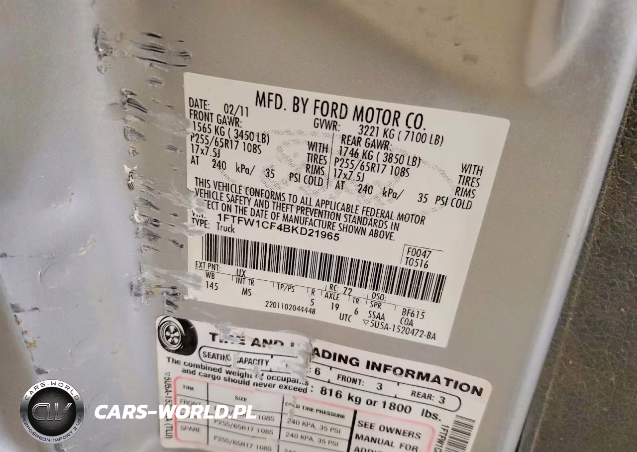 2011 Ford F150 Supercrew VIN:1FTFW1CF4BKD21965 - 12
