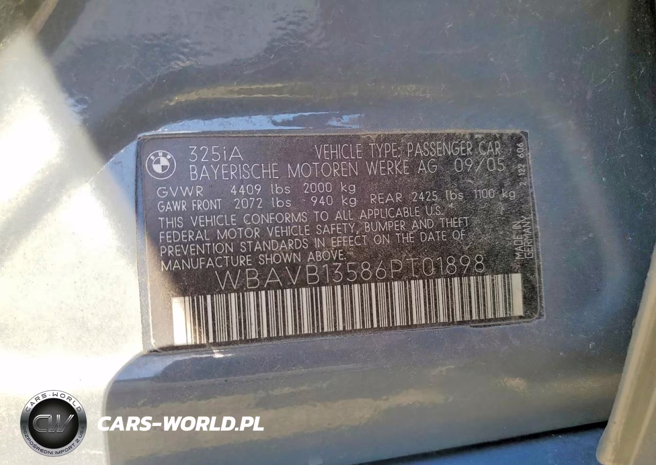 2006 BMW 325 I VIN:WBAVB13586PT01898 - 12