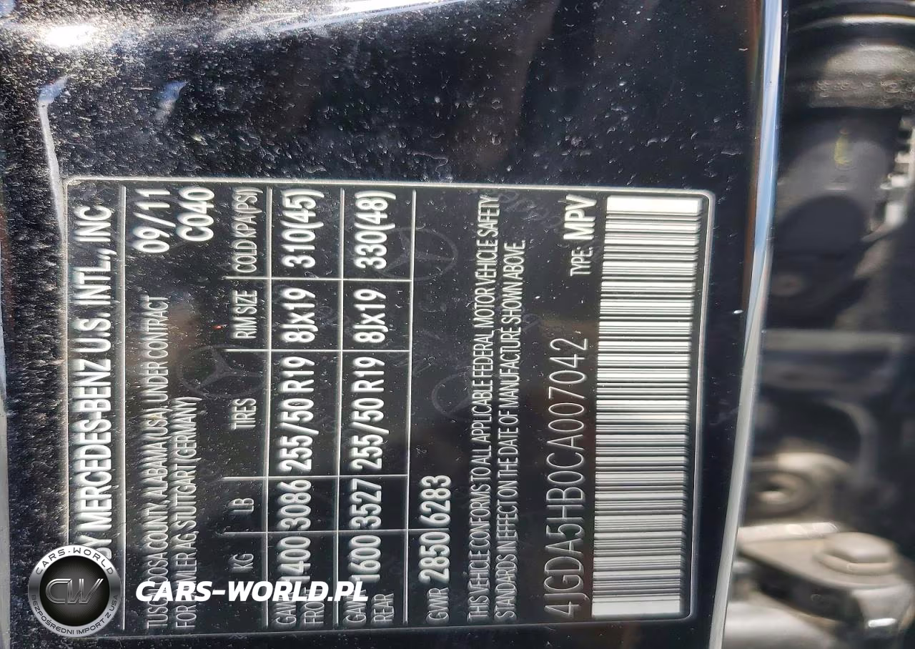 2012 Mercedes-Benz Ml 350 4Matic VIN:4JGDA5HB0CA007042 - 13