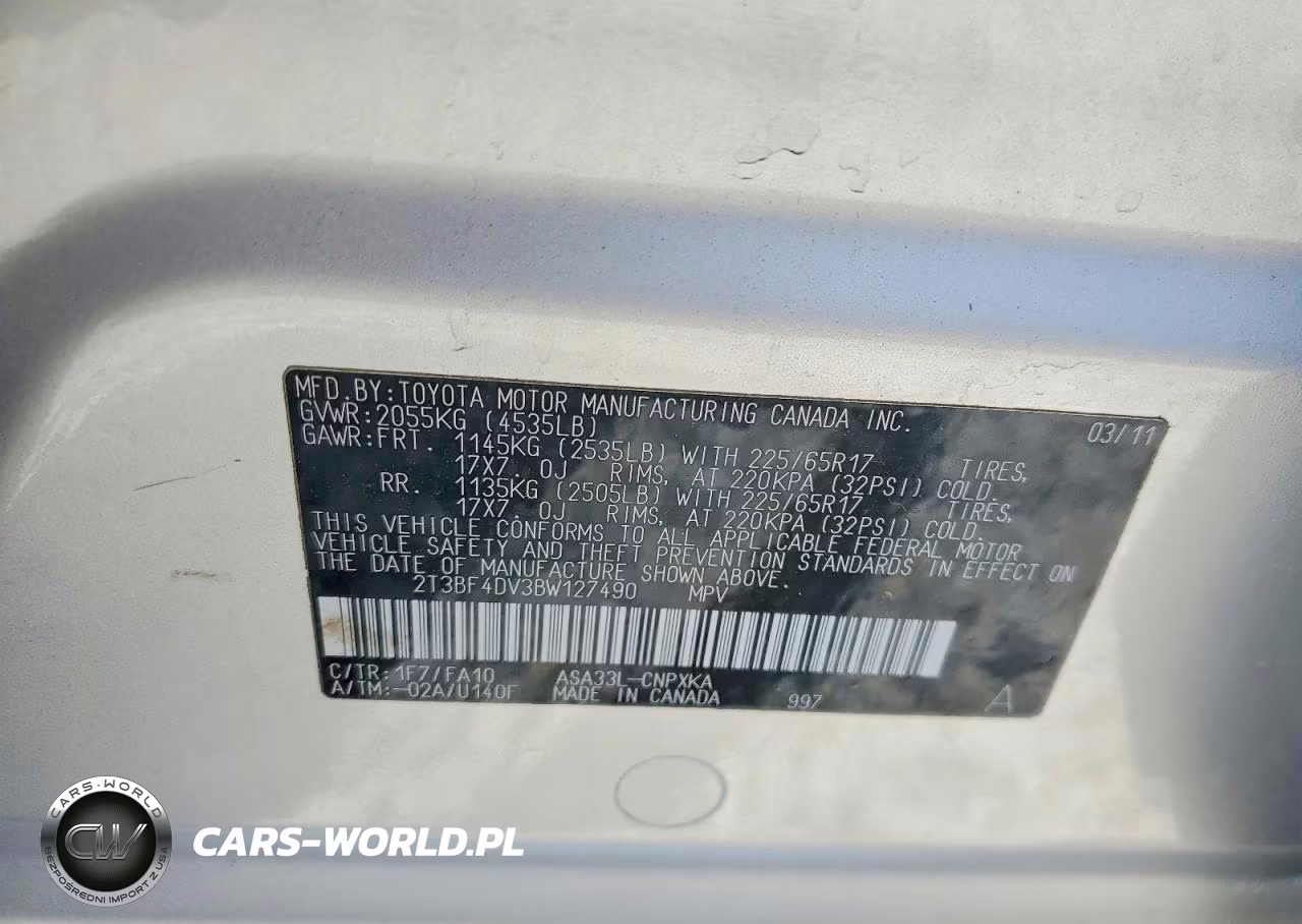 2011 Toyota Rav4 Base VIN:2T3BF4DV3BW127490 - 13