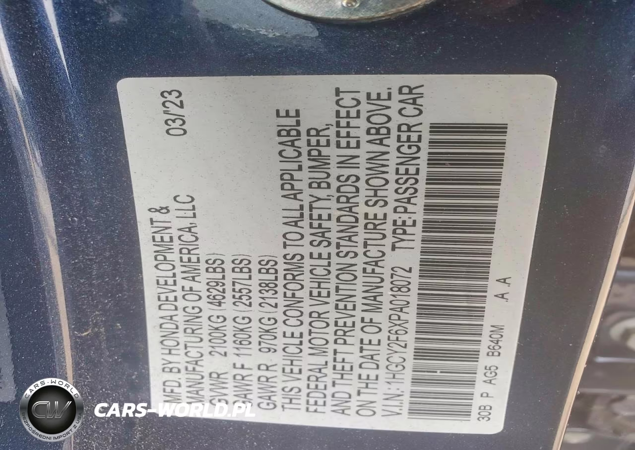 2023 Honda Accord Hybrid Exl VIN:1HGCY2F6XPA018072 - 12