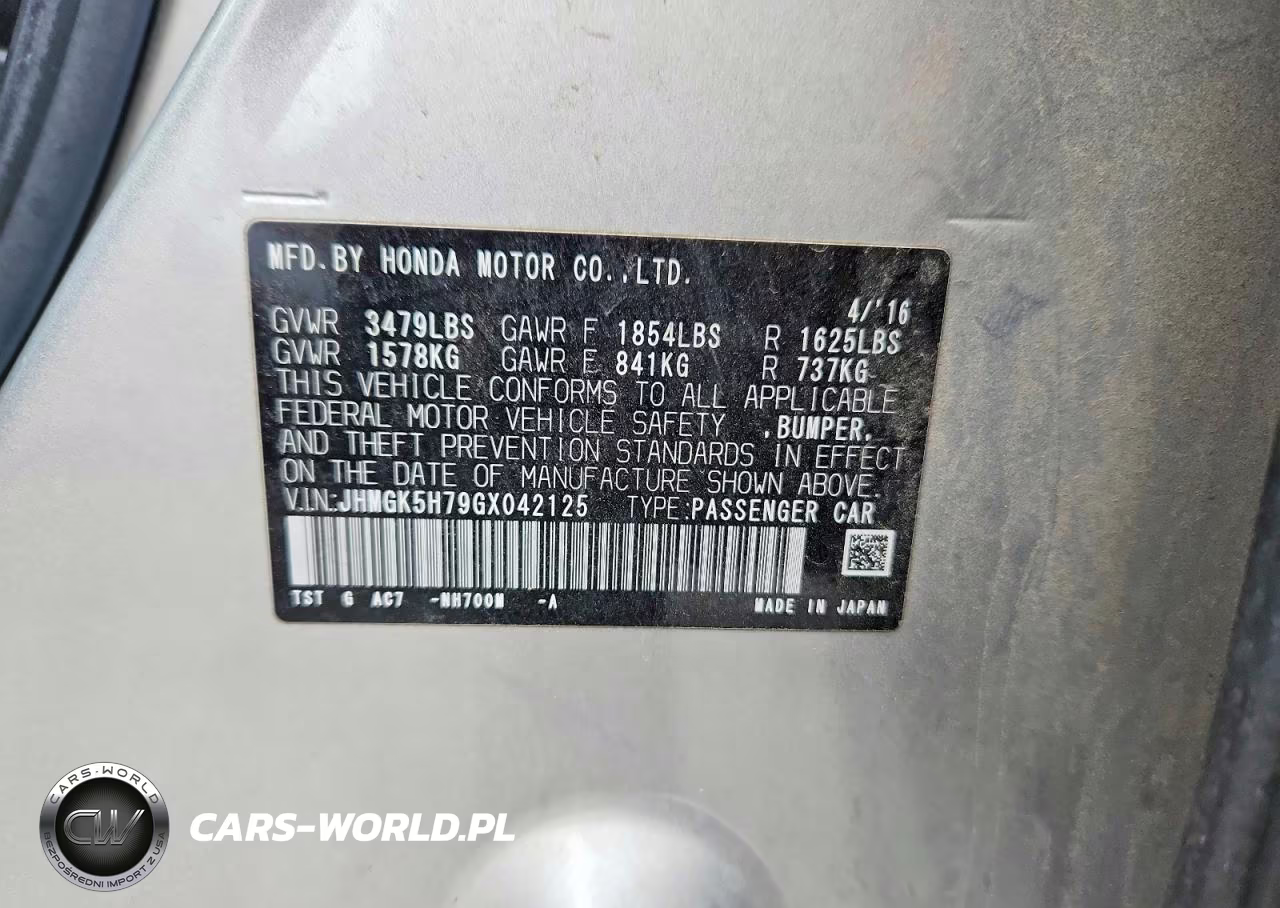 2016 Honda Fit Ex VIN:JHMGK5H79GX042125 - 12