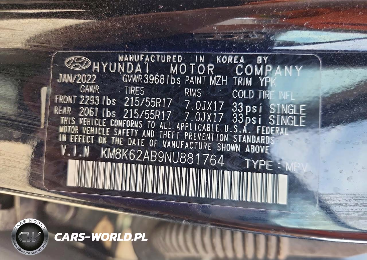 2022 Hyundai Kona Sel VIN:KM8K62AB9NU881764 - 13