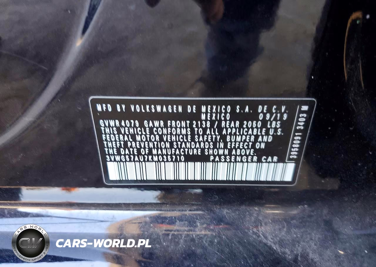 2019 Volkswagen Golf S VIN:3VWG57AU7KM035710 - 12