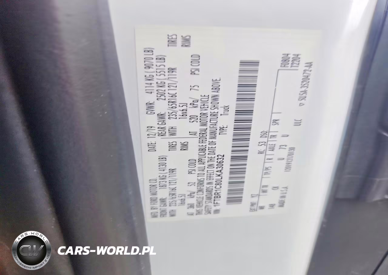2020 Ford Transit T-250 VIN:1FTBR1C80LKA30632 - 13