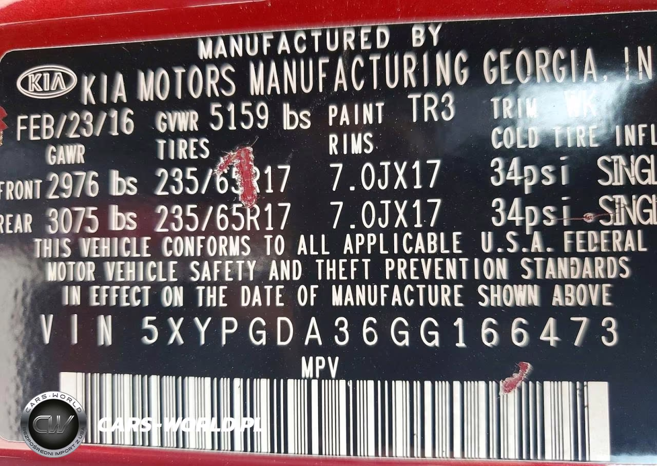 2016 Kia Sorento Lx VIN:5XYPGDA36GG166473 - 13