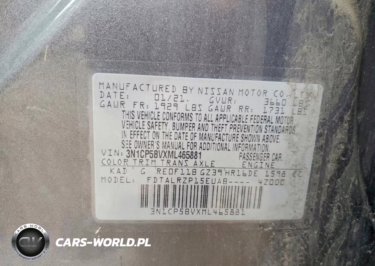 2021 Nissan Kicks S VIN:3N1CP5BVXML465881 - 13