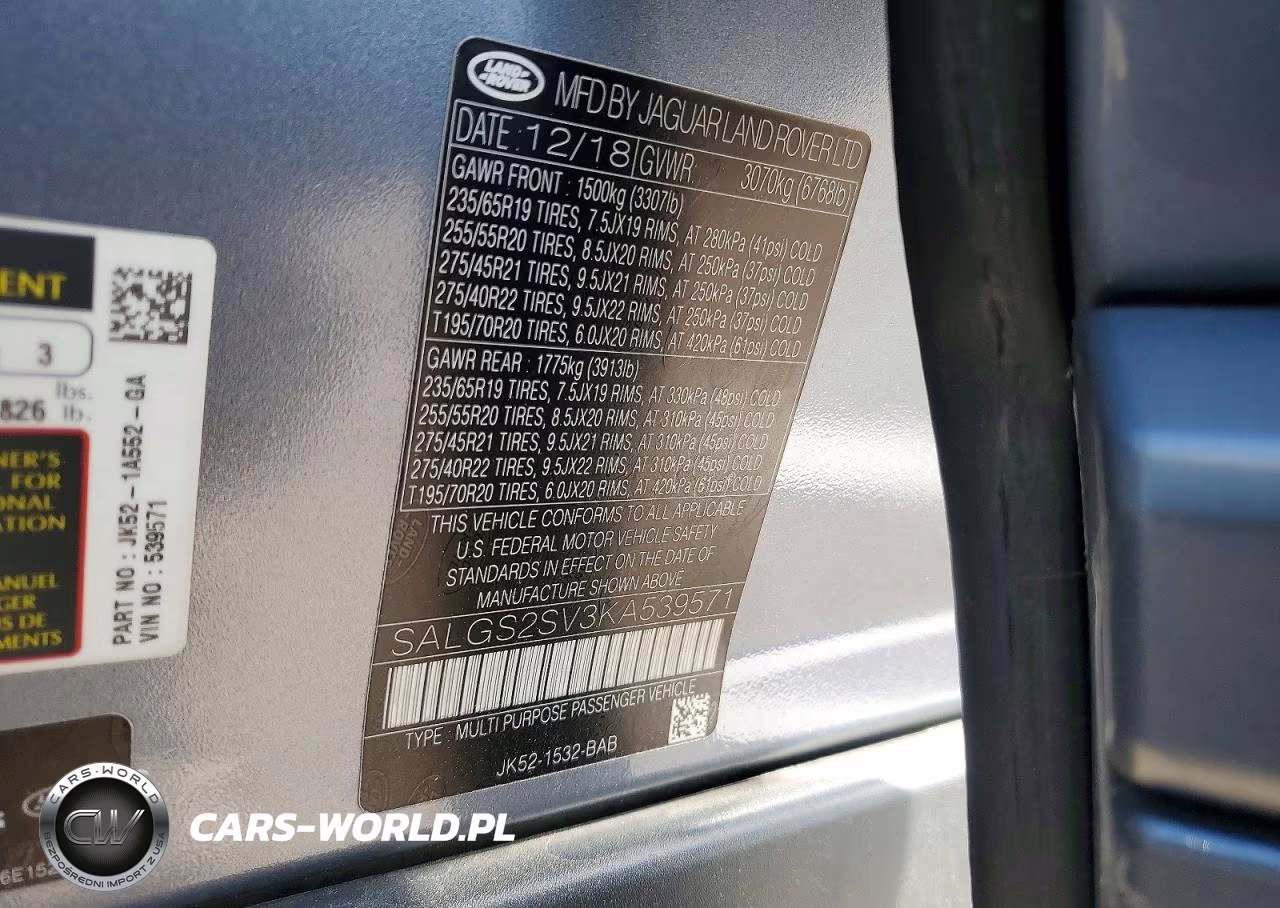 2019 Land Rover Range Rover Hse VIN:SALGS2SV3KA539571 - 13