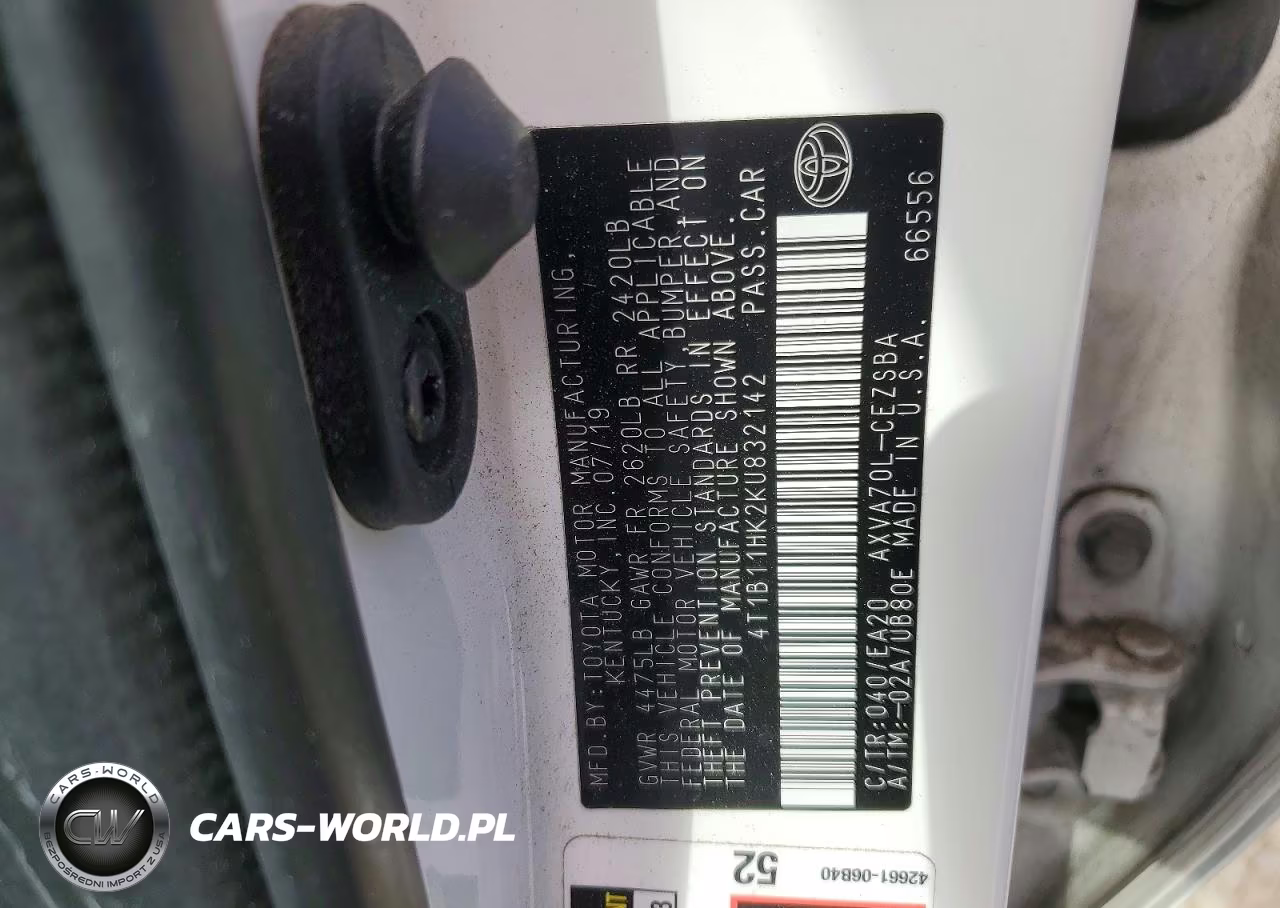 2019 Toyota Camry Se VIN:4T1B11HK2KU832142 - 12