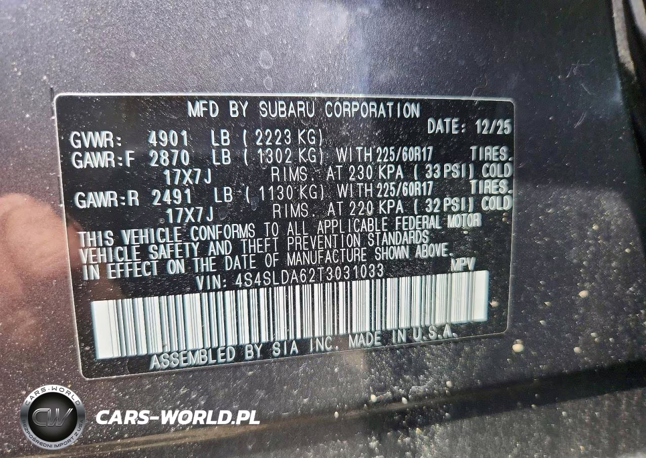 2026 Subaru Forester VIN:4S4SLDA62T3031033 - 12