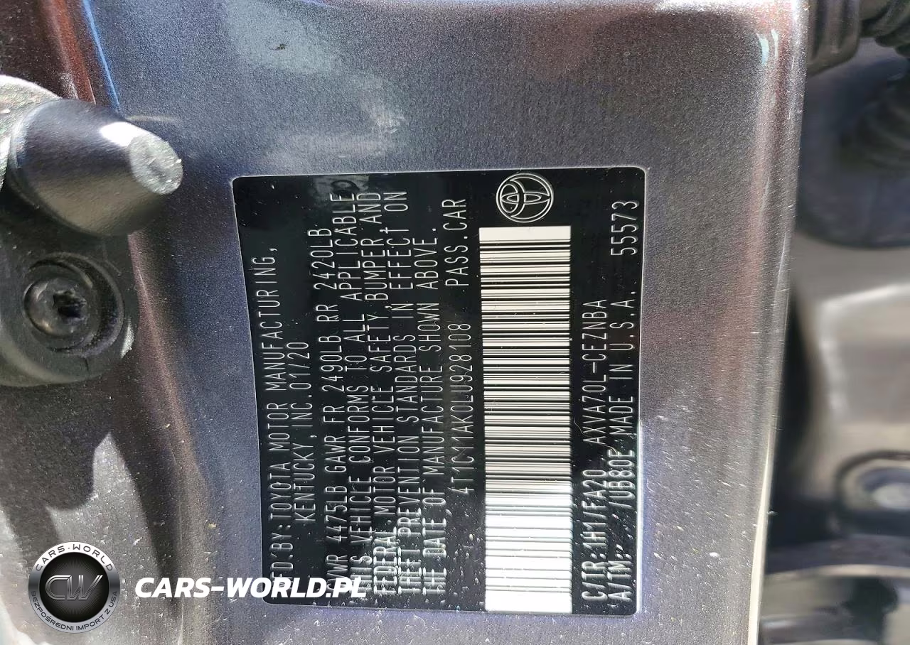 2020 Toyota Camry Le VIN:4T1C11AK0LU928108 - 12