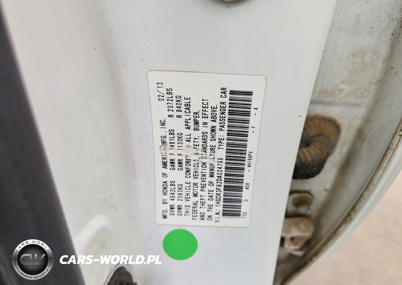 2013 Honda Accord Exl VIN:1HGCR3F82DA024755 - 12
