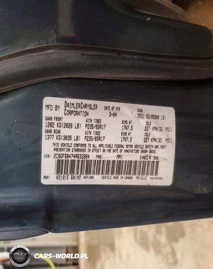 2004 Chrysler Pacifica VIN:2C8GF68474R633984 - 14