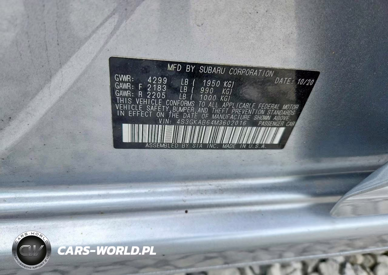 2021 Subaru Impreza VIN:4S3GKAB64M3602016 - 12