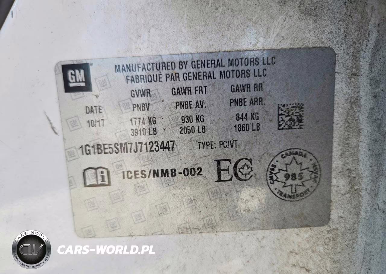 2018 Chevrolet Cruze Lt VIN:1G1BE5SM7J7123447 - 12
