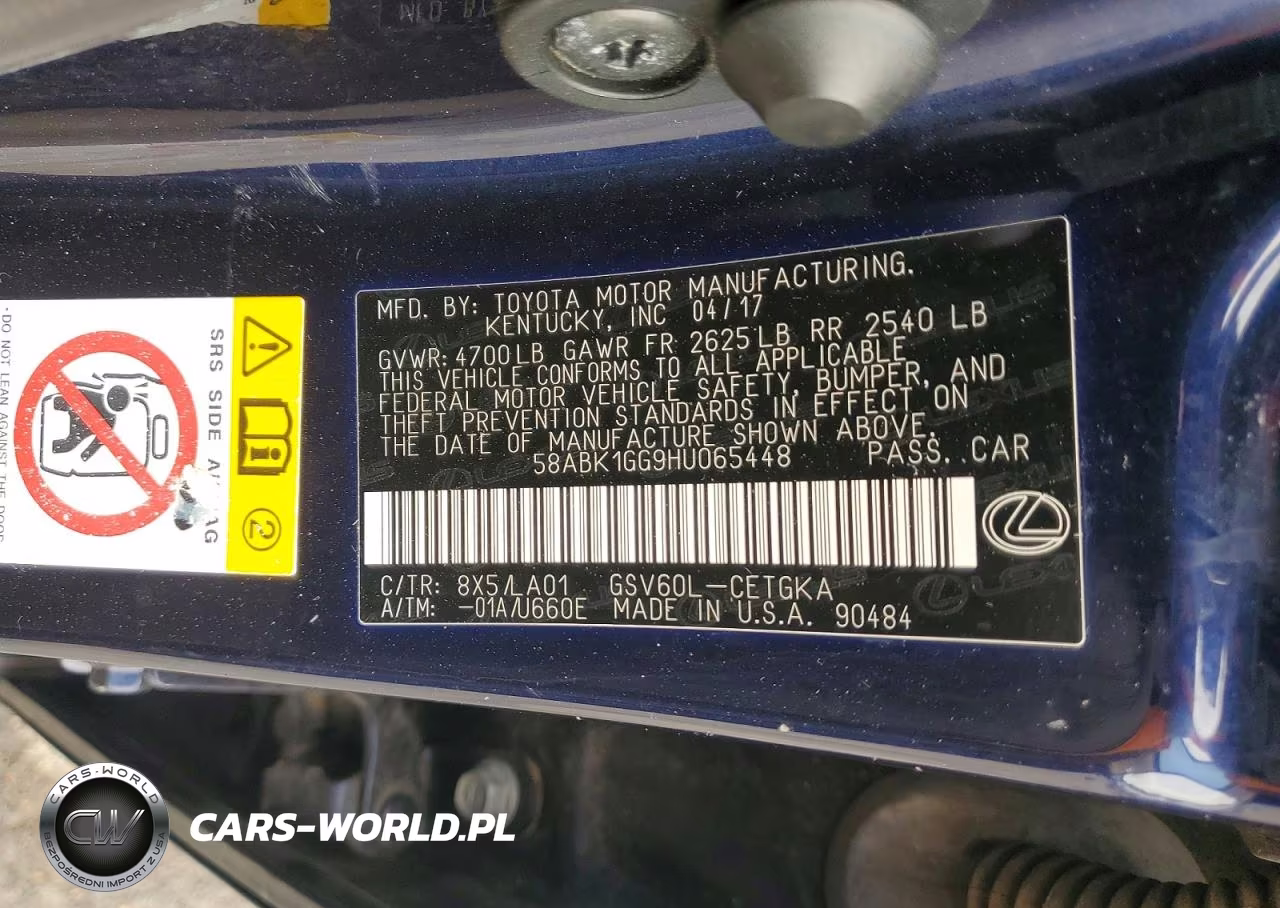 2017 Lexus Es 350 VIN:58ABK1GG9HU065448 - 12