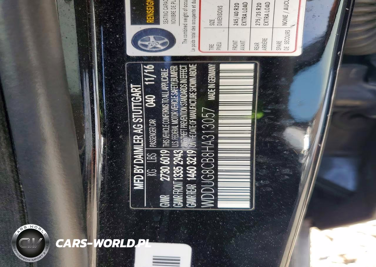2017 Mercedes-Benz S 550 VIN:WDDUG8CB8HA313057 - 12