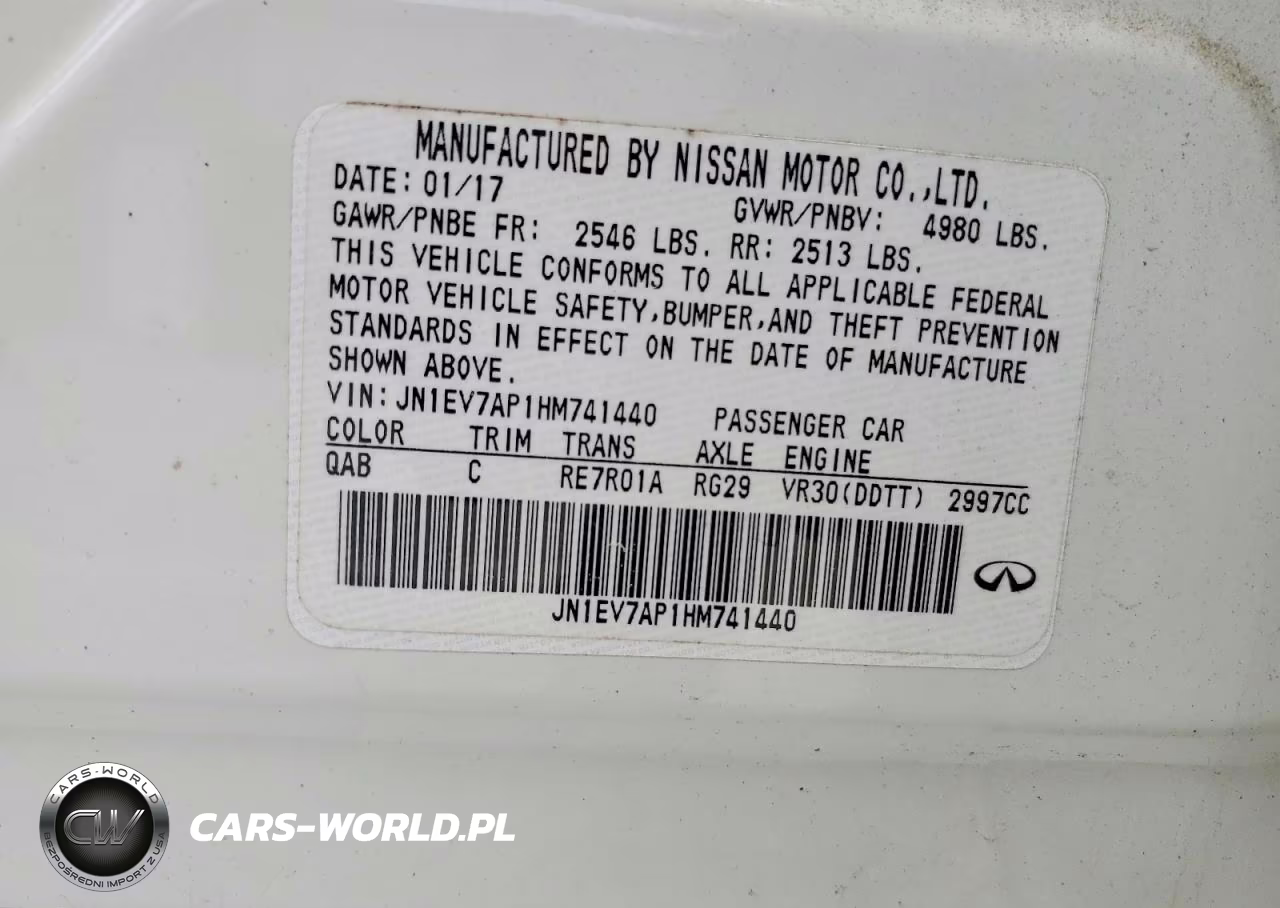 2017 Infiniti Q50 3.0T Premium VIN:JN1EV7AP1HM741440 - 12