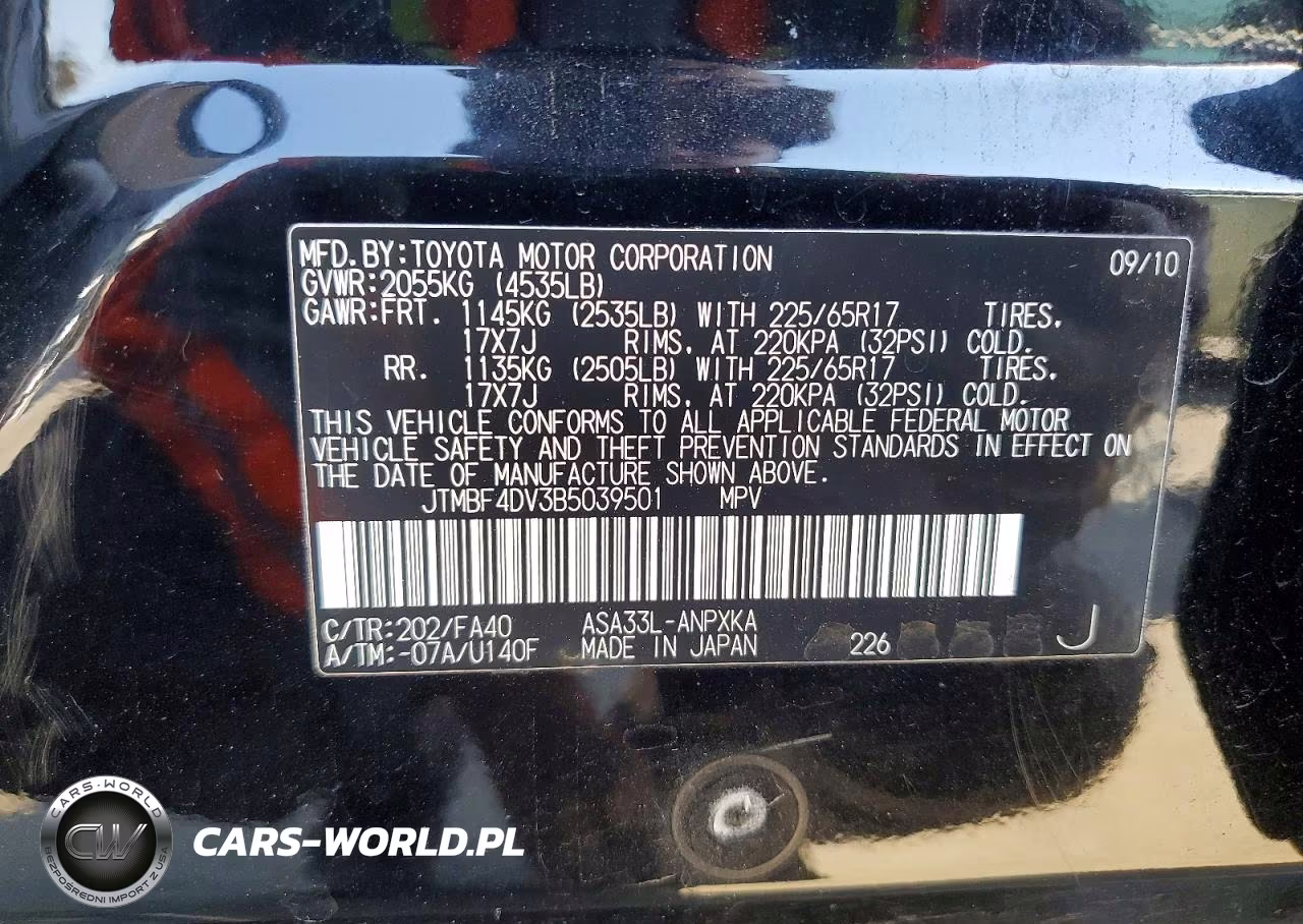 2011 Toyota Rav4 Base VIN:JTMBF4DV3B5039501 - 13