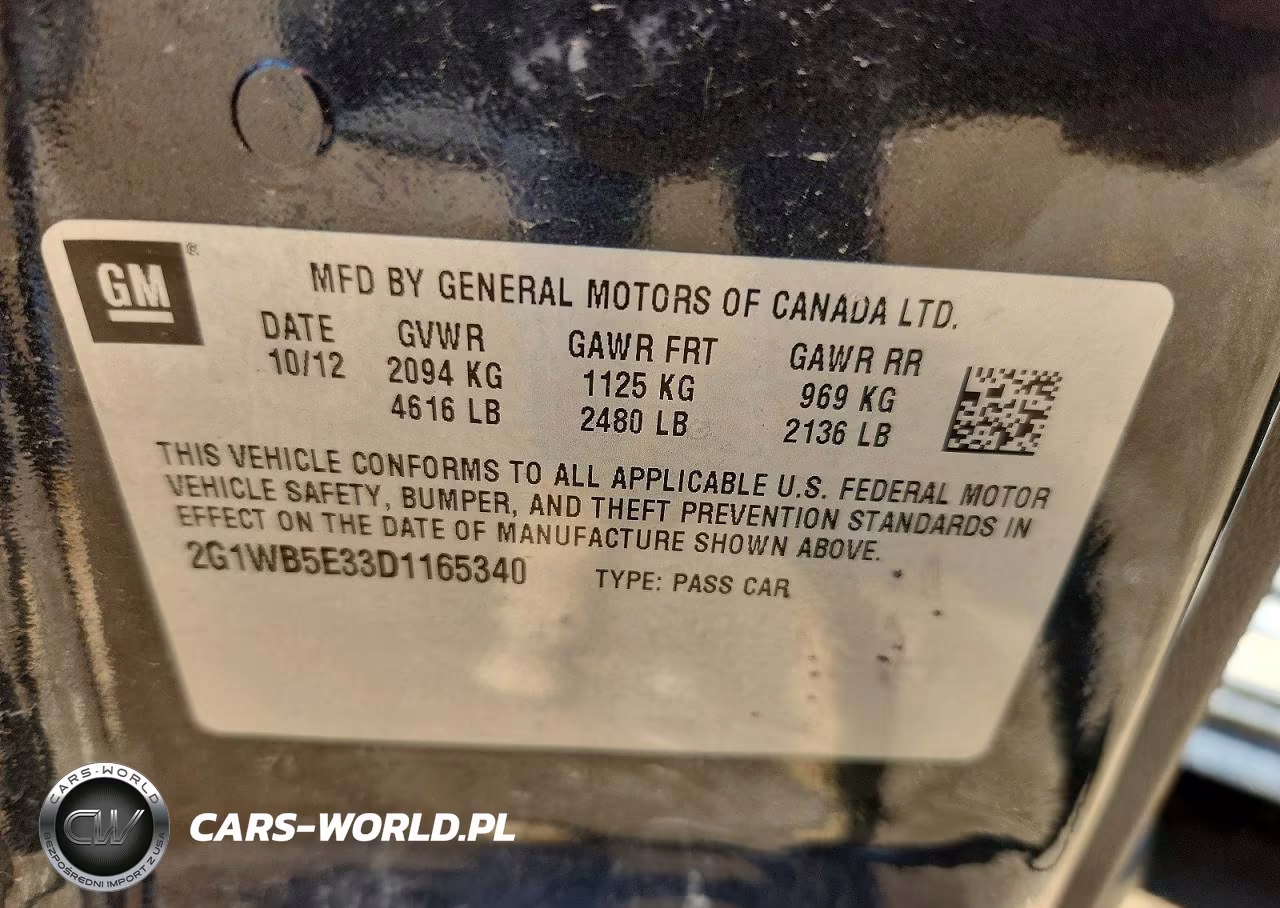 2013 Chevrolet Impala Lt VIN:2G1WB5E33D1165340 - 13