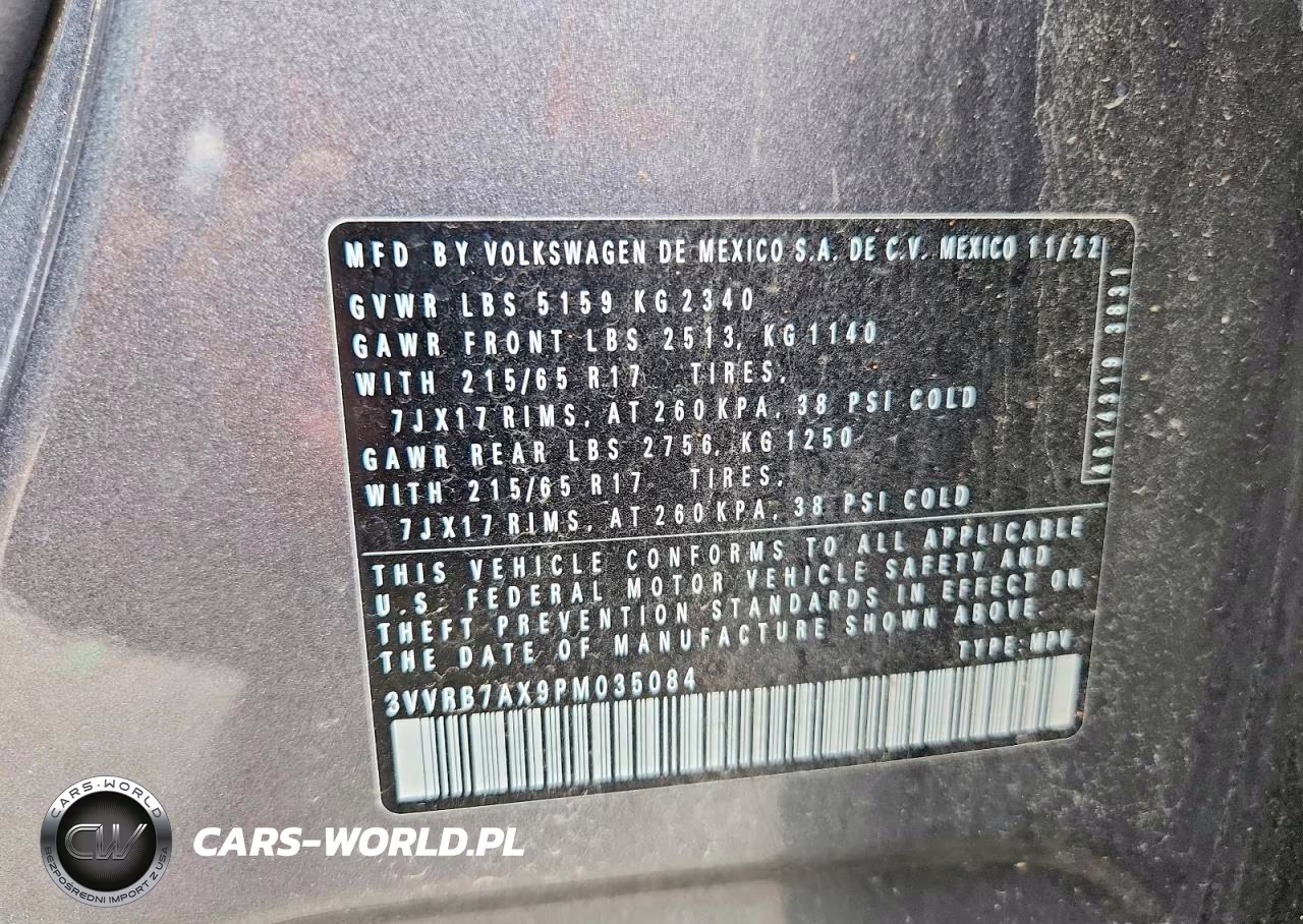 2023 Volkswagen Tiguan S VIN:3VVRB7AX9PM035084 - 13