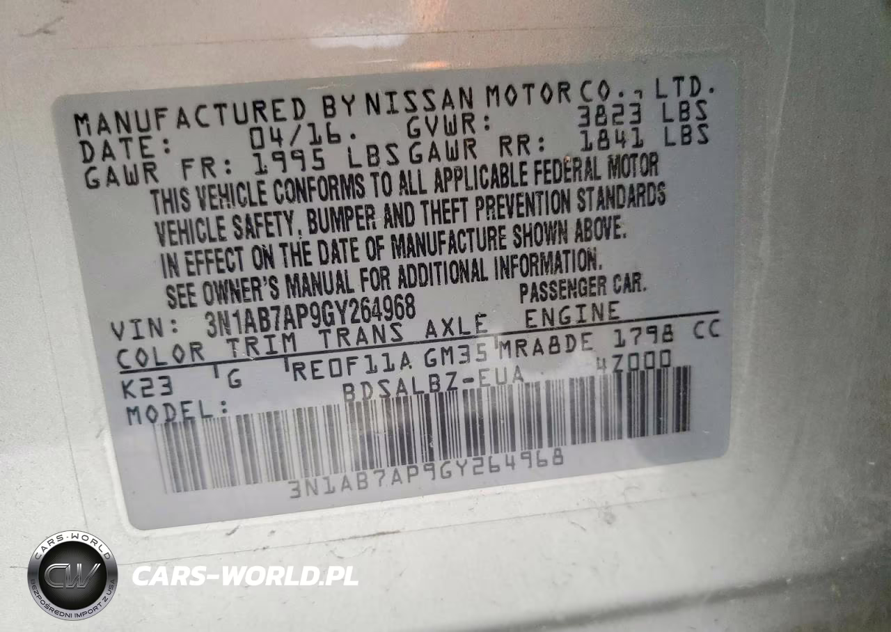 2016 Nissan Sentra S VIN:3N1AB7AP9GY264968 - 13