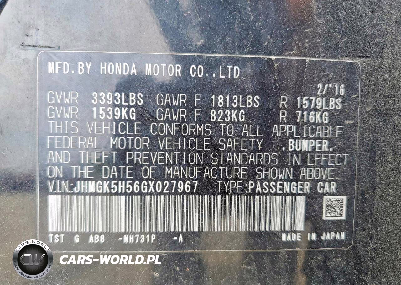 2016 Honda Fit Lx VIN:JHMGK5H56GX027967 - 12