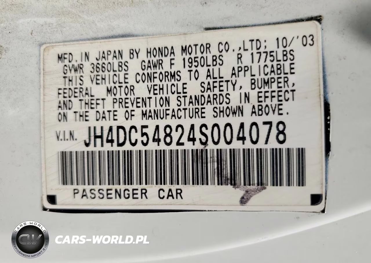 2004 Acura Rsx VIN:JH4DC54824S004078 - 13