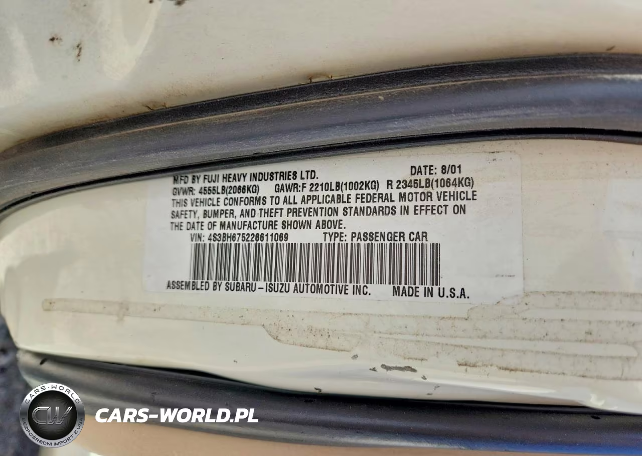 2002 Subaru Legacy Outback Awp VIN:4S3BH675226611069 - 13
