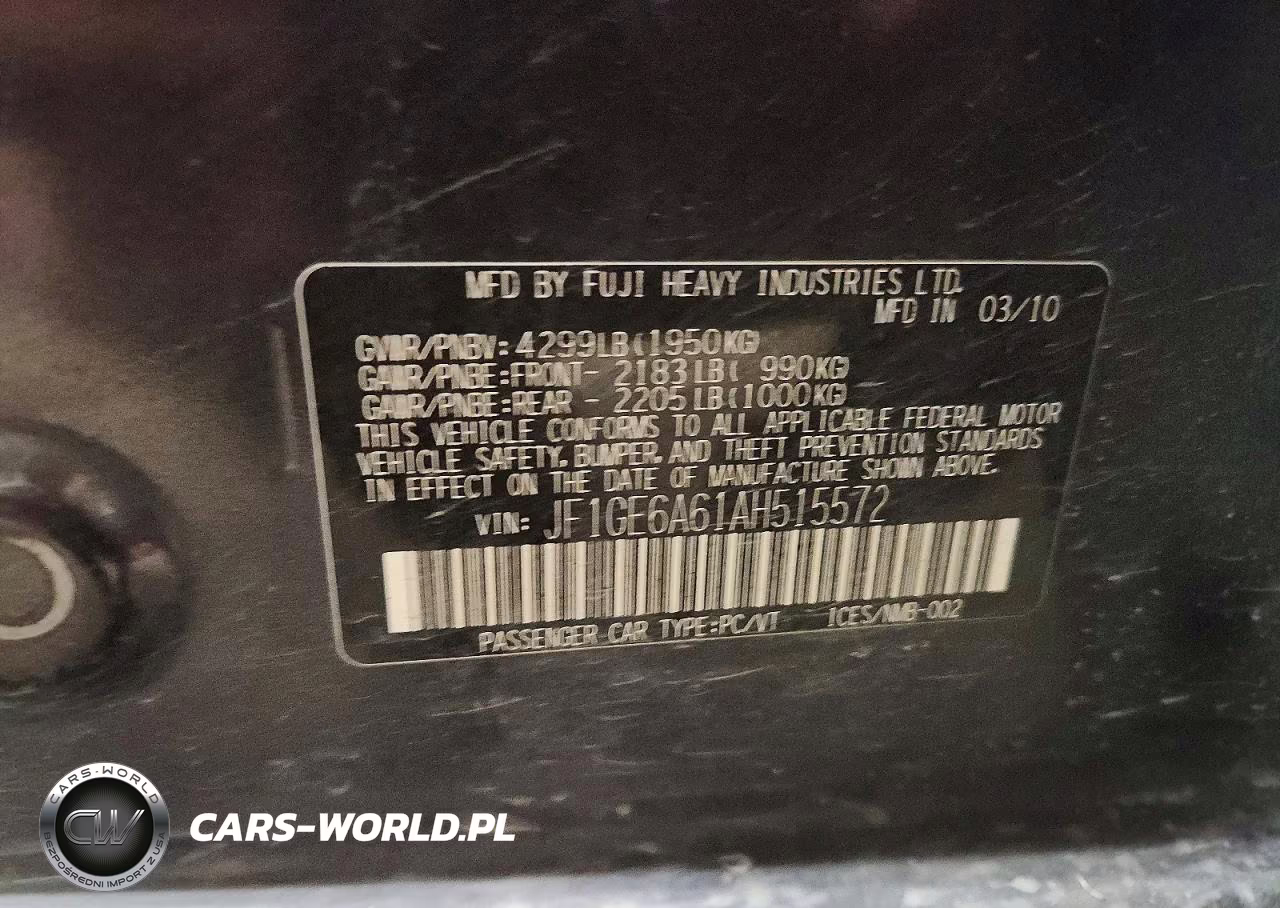 2010 Subaru Impreza 2.5I VIN:JF1GE6A61AH515572 - 12