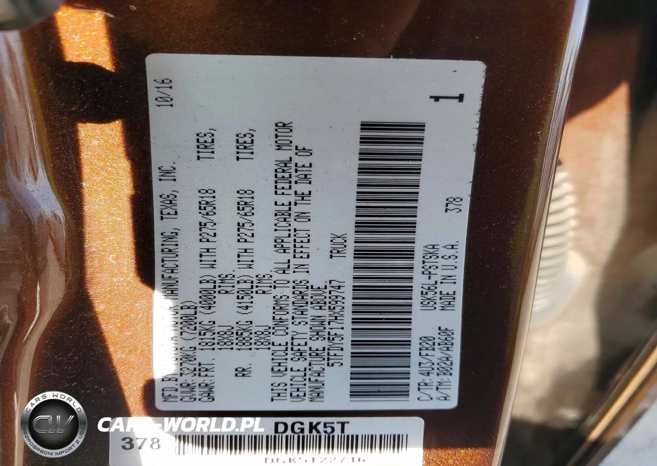 2017 Toyota Tundra Sr5 VIN:5TFDY5F17HX599747 - 12