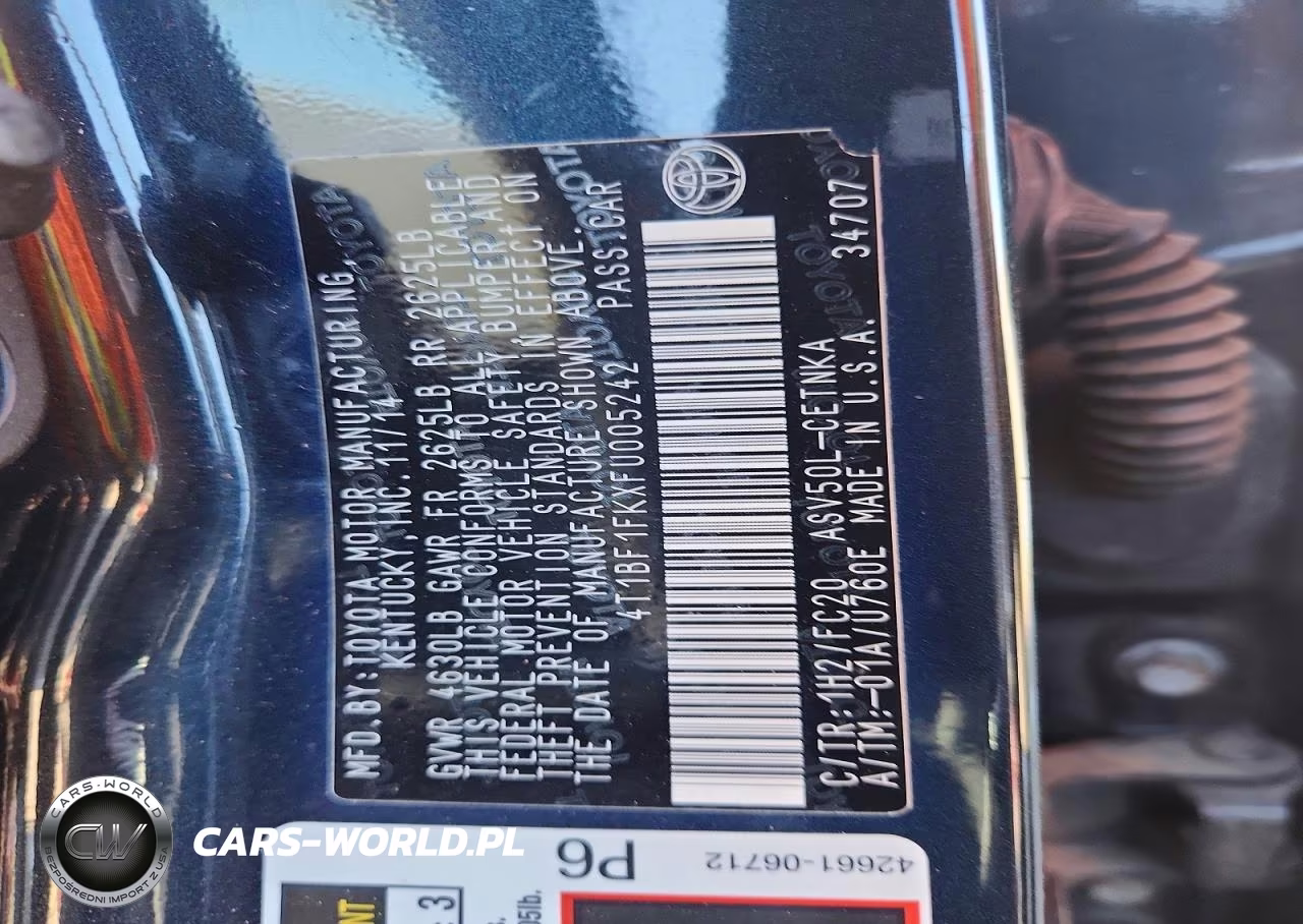 2015 Toyota Camry Le VIN:4T1BF1FKXFU005242 - 12
