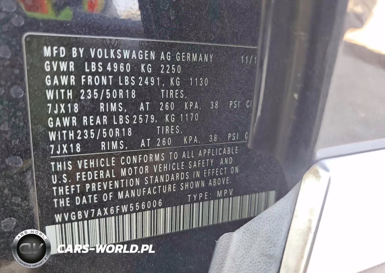 2015 Volkswagen Tiguan S VIN:WVGBV7AX6FW556006 - 13