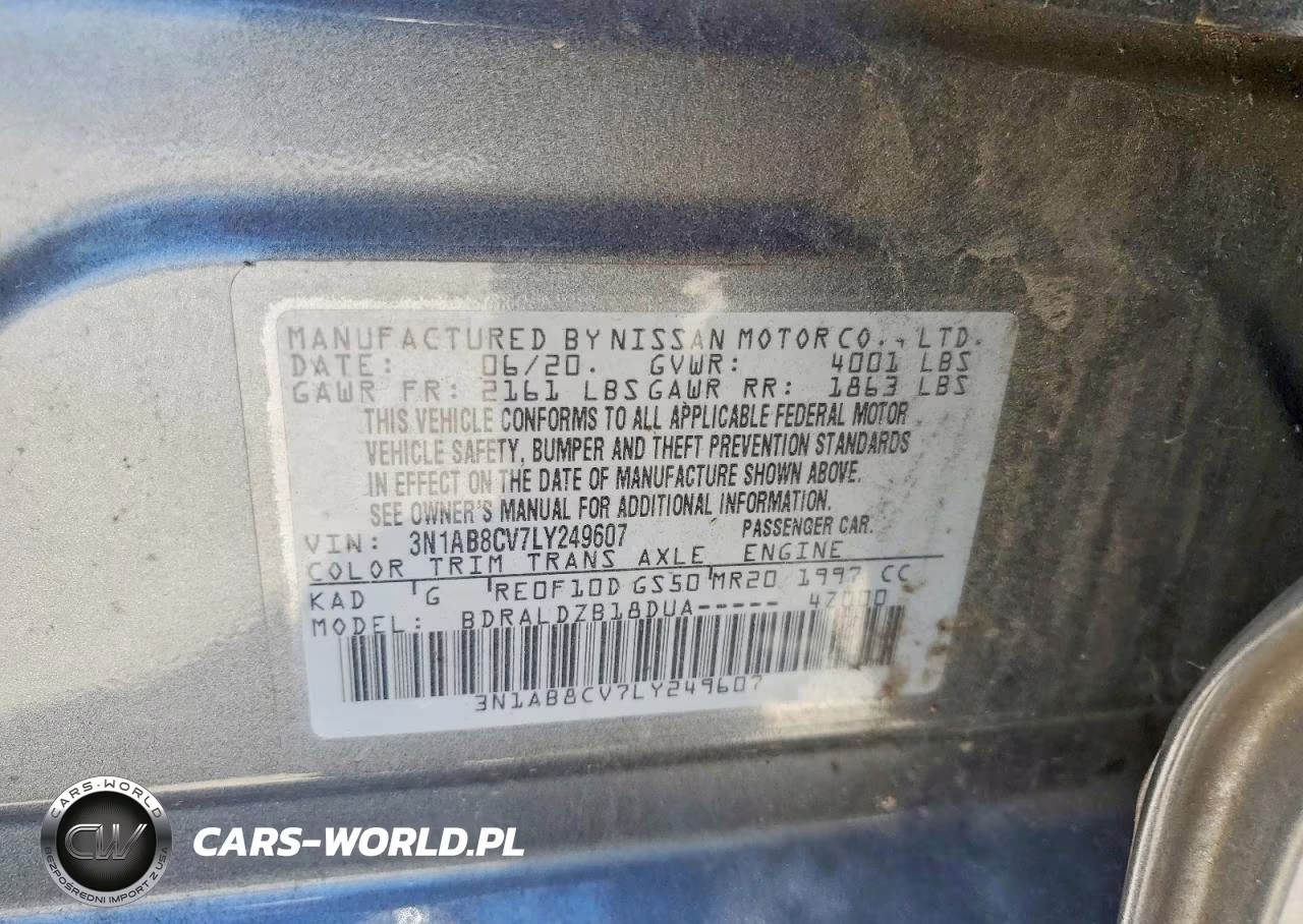 2020 Nissan Sentra Sv VIN:3N1AB8CV7LY249607 - 12