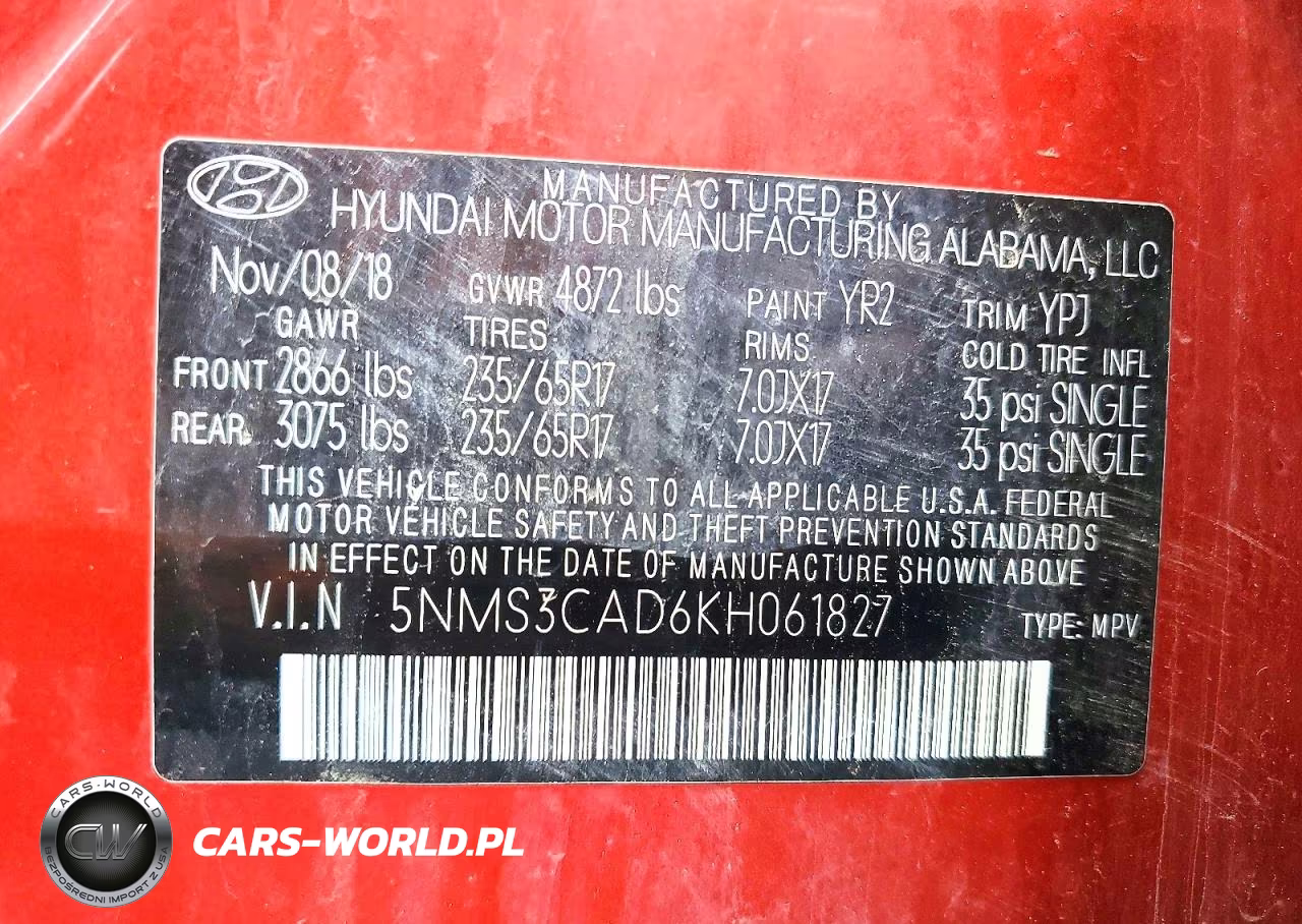 2019 Hyundai Santa Fe Sel 2.4L VIN:5NMS3CAD6KH061827 - 13