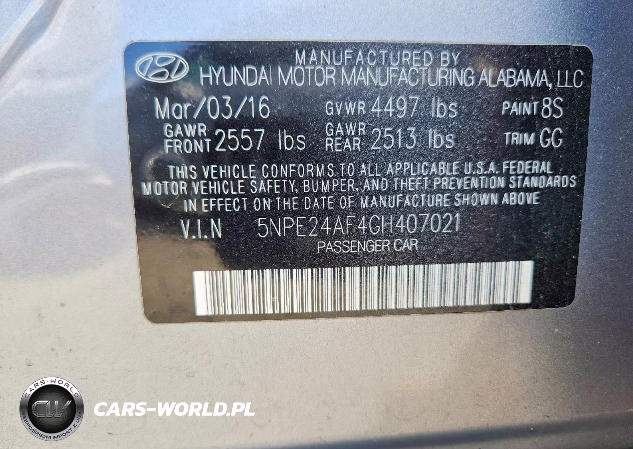 2016 Hyundai Sonata Se VIN:5NPE24AF4GH407021 - 12