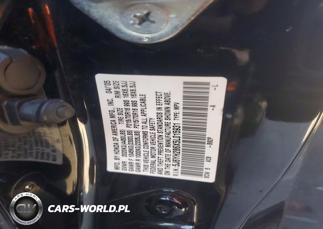 2005 Honda Element Ex VIN:5J6YH286X5L015931 - 12