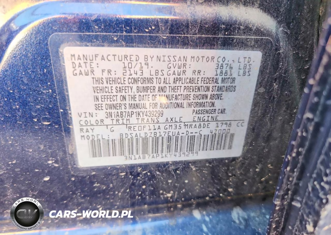 2019 Nissan Sentra Sv VIN:3N1AB7AP1KY439299 - 13