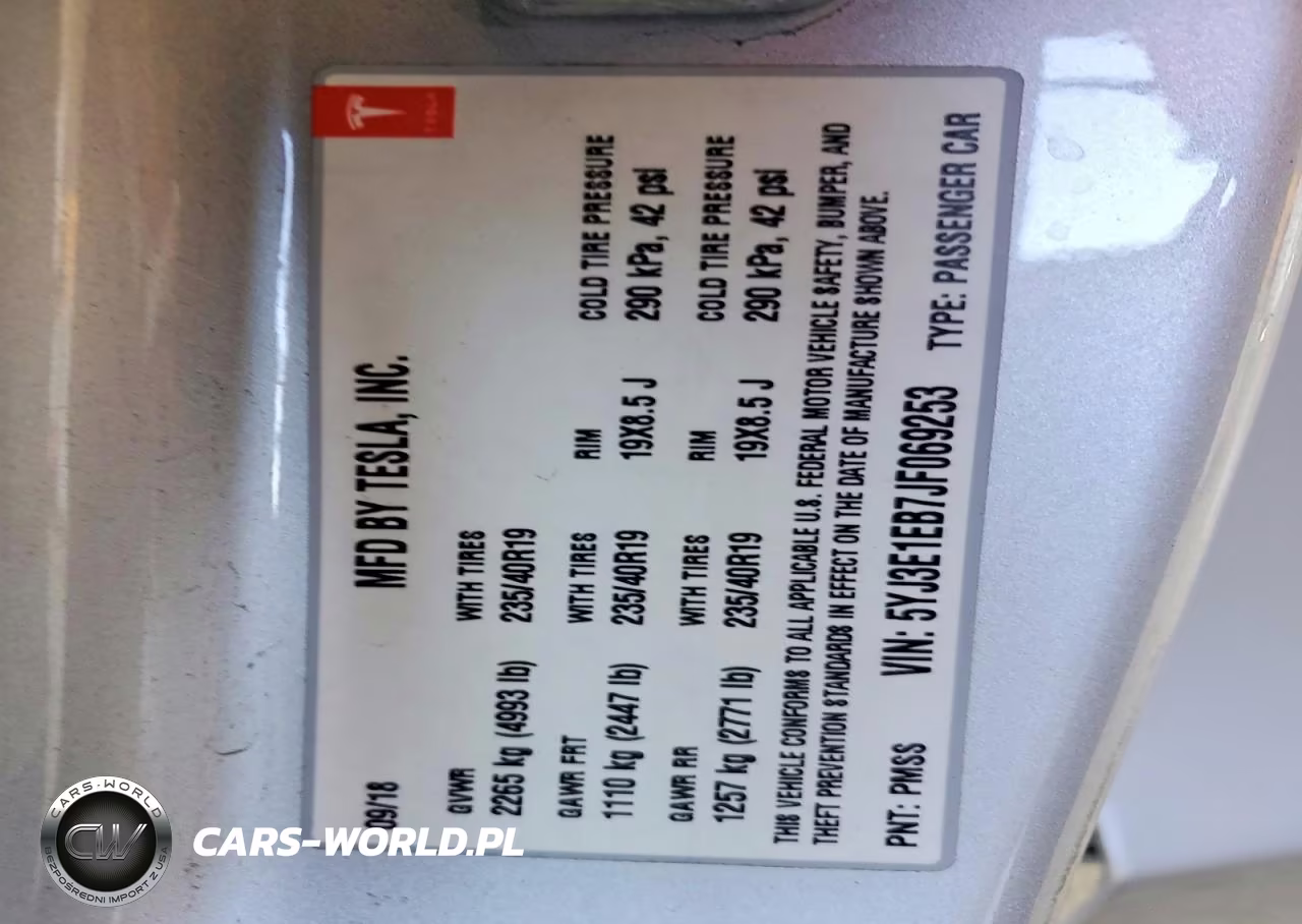 2018 Tesla Model 3 VIN:5YJ3E1EB7JF069253 - 13