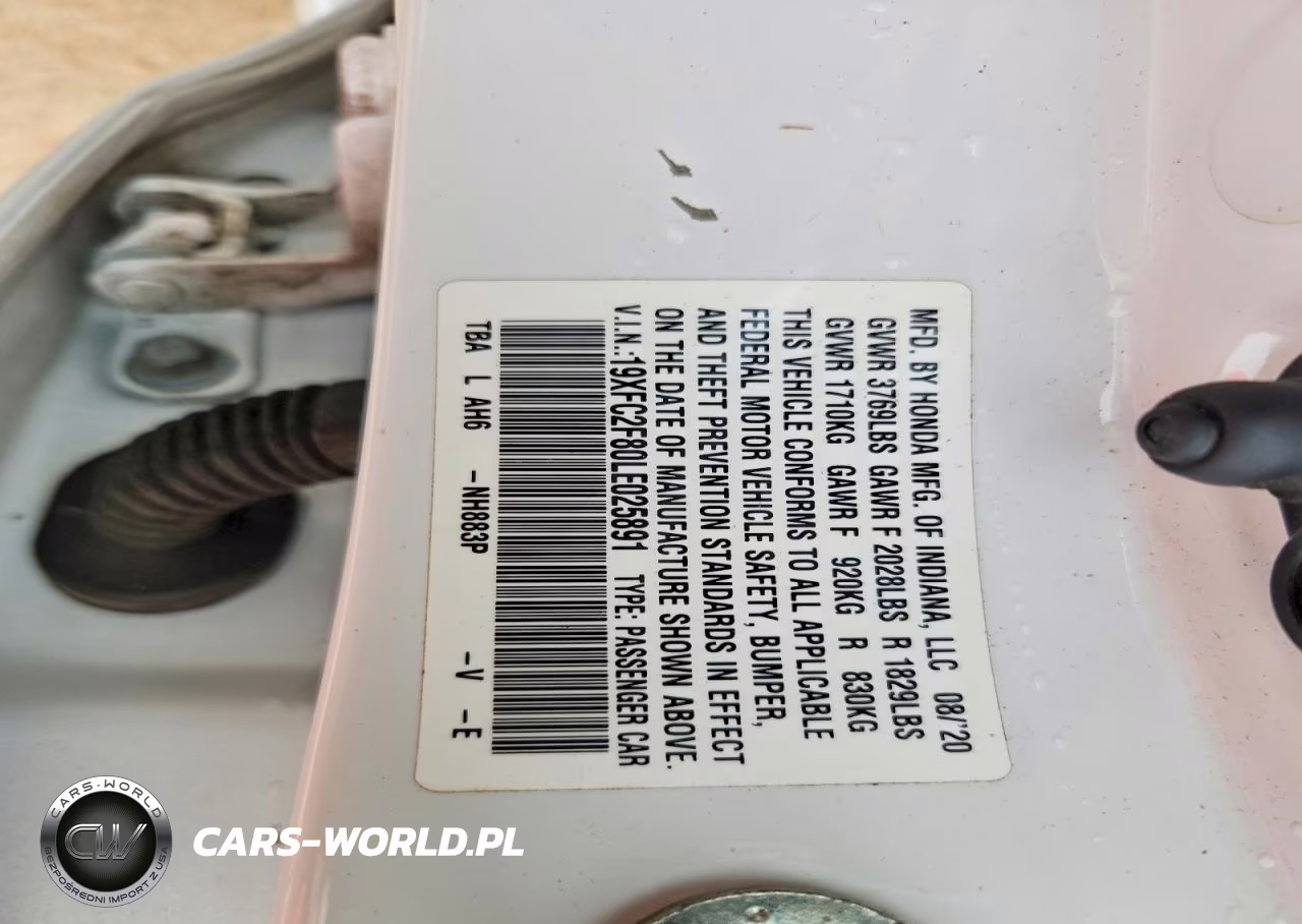2020 Honda Civic Sport VIN:19XFC2F80LE025891 - 12