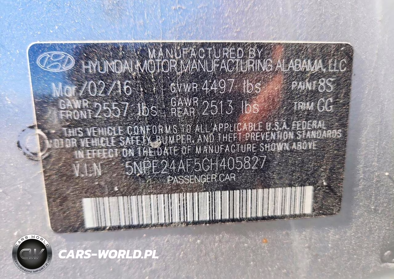 2016 Hyundai Sonata Se VIN:5NPE24AF5GH405827 - 12