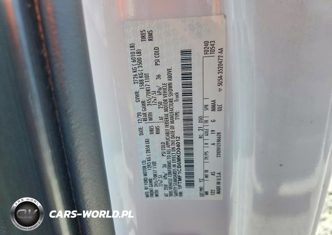 2021 Ford F150 VIN:1FTMF1CB6MKD04012 - 13