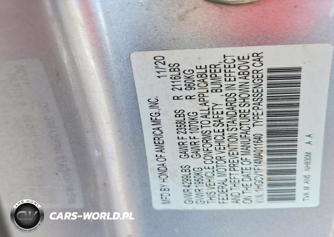 2021 Honda Accord Lx VIN:1HGCV1F14MA011640 - 12