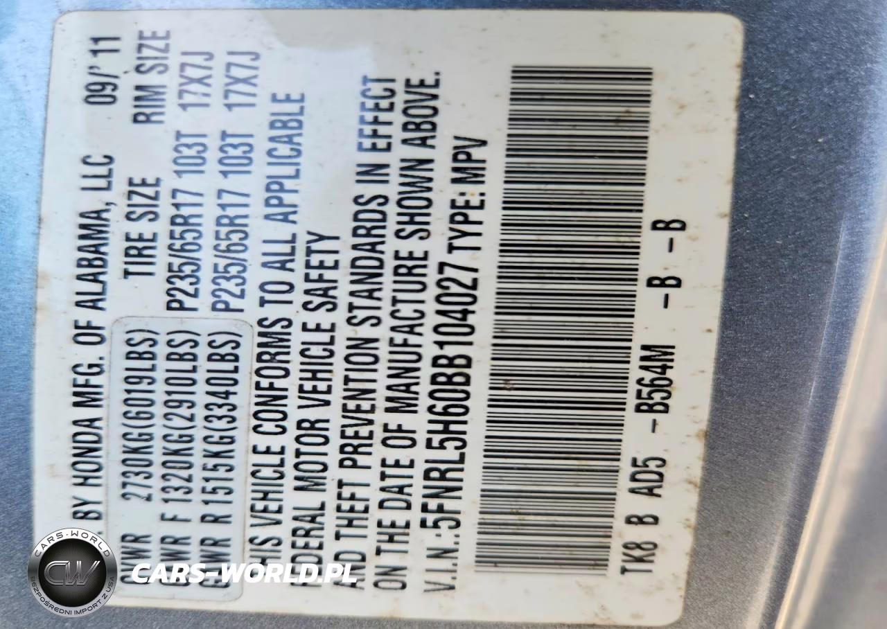 2011 Honda Odyssey Exl VIN:5FNRL5H60BB104027 - 13