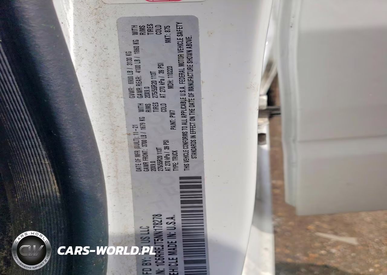 2022 Ram 1500 Laramie VIN:1C6RREJT5NN178278 - 12