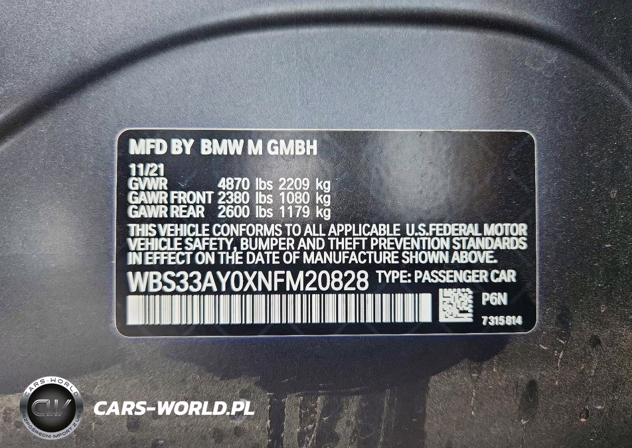 2022 BMW M3 Competition VIN:WBS33AY0XNFM20828 - 13
