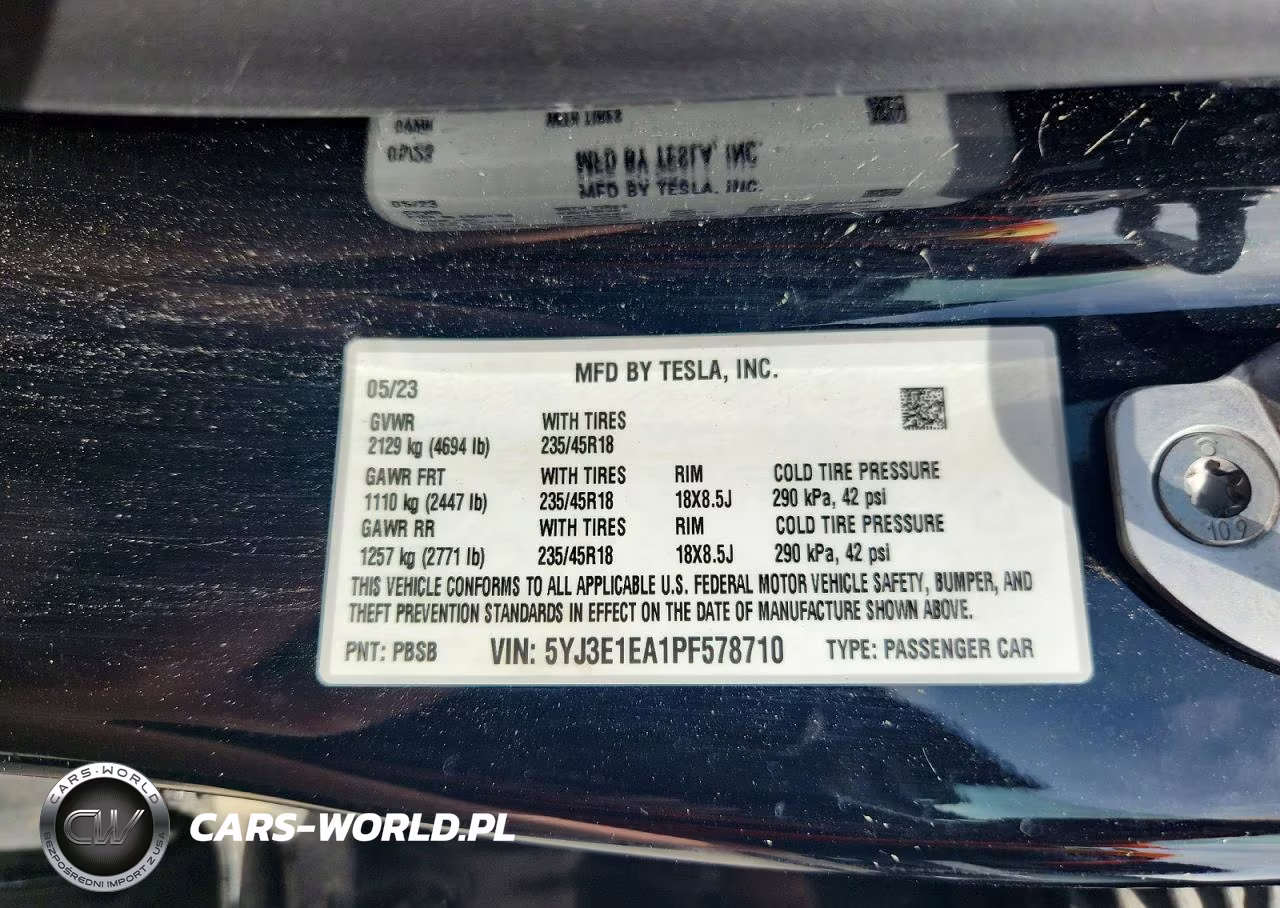 2023 Tesla Model 3 VIN:5YJ3E1EA1PF578710 - 12