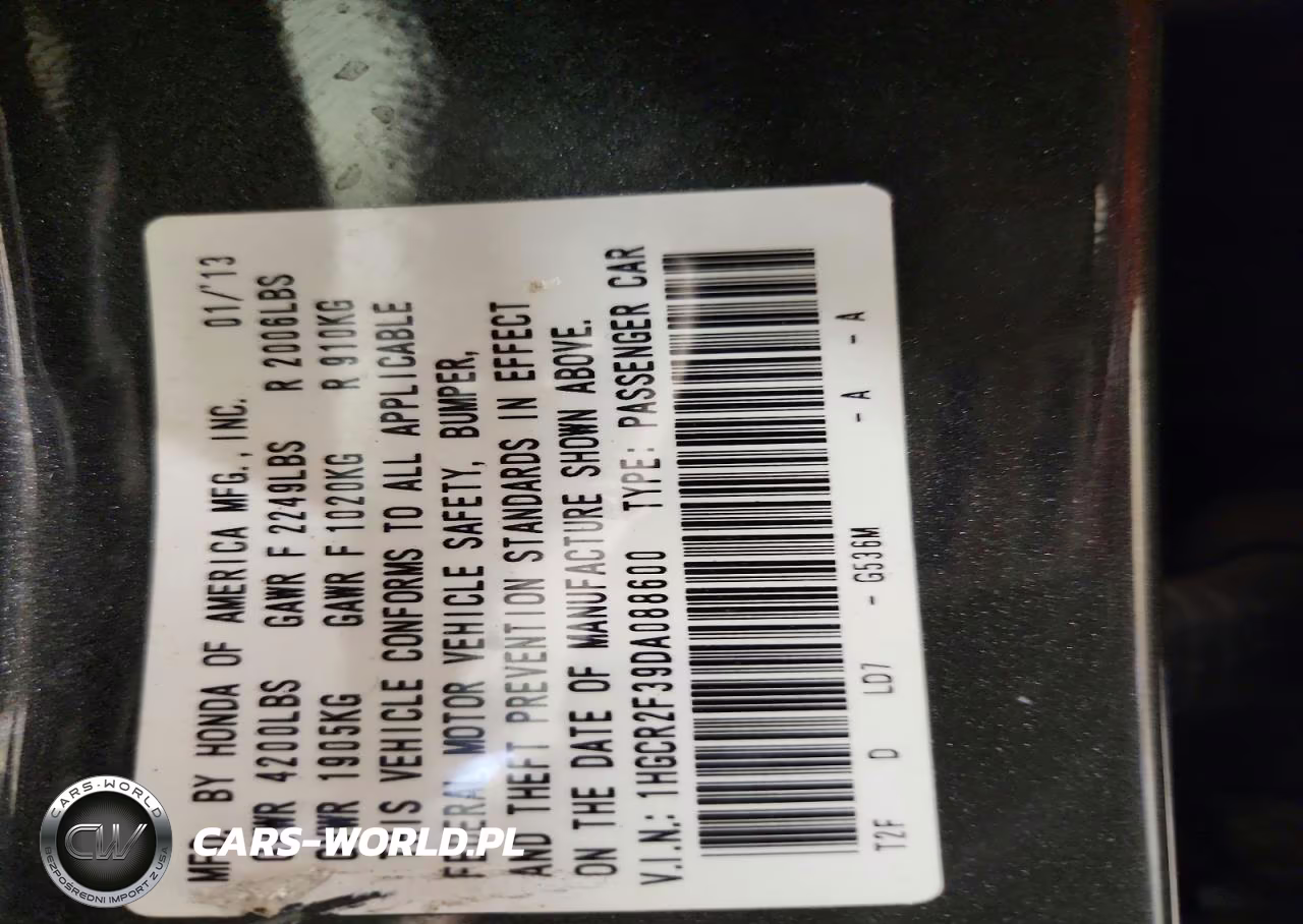 2013 Honda Accord Lx VIN:1HGCR2F39DA088600 - 12