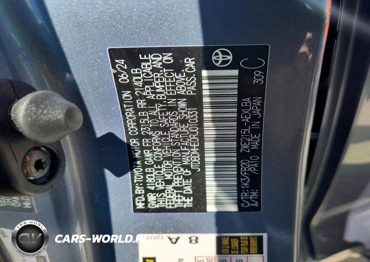 2024 Toyota Corolla Hybrid Le VIN:JTDBDMHE0RJ010331 - 11