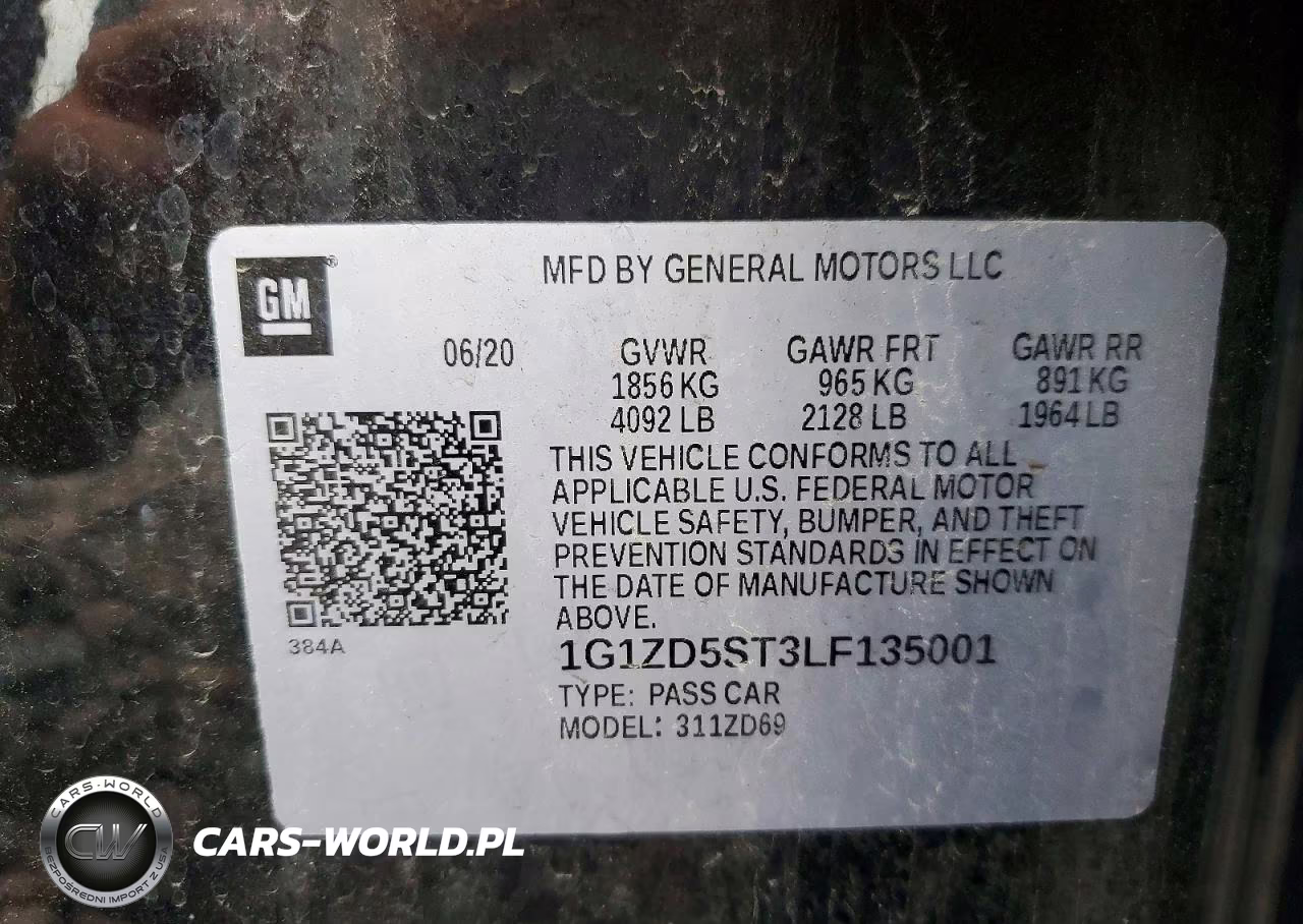 2020 Chevrolet Malibu Lt VIN:1G1ZD5ST3LF135001 - 12